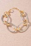 Gold And Silver Oval Chain Link Bracelet