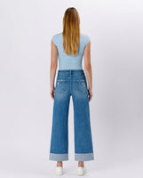 High Rise Cuffed Baggy Denim