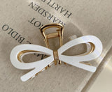 Enamel Bow Claw Clip- White or Black