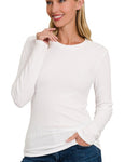 Basic Ribbed Top- Ivory