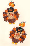 Pumpkin and Turkey Beaded Earrings