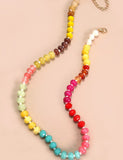 Natural Agate Stone Beaded Necklaces 8 Colors