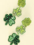 Triple Layer Shamrock Beaded Earrings