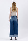 High Rise Cuffed Baggy Wide Leg Jeans
