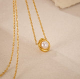 18k Stainless Steel Tarnish Free Pearl Necklace