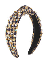 Lions Houndstooth Jeweled Headband
