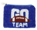 Go Team, Game Day Beaded Coin Bag- Lions Blue- 3 Styles