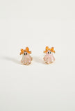 GLITTER ENAMEL HALLOWEEN GHOST STUD EARRINGS