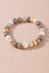 Mixed Metals Beaded Stretch Bracelet