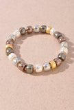 Mixed Metals Beaded Stretch Bracelet