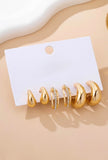 CHUNKY HOOP RHINESTONE TRIO EARRING SET