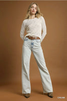 Marshmallow Cream Mesh Top