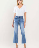 High Rise Kick Flare Crop Jeans