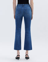 High Rise Raw Hem Kick Flare Jeans
