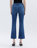 High Rise Raw Hem Kick Flare Jeans