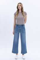 Elastic Waist Wide Leg Utility Jeans