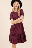 Wine With Everything Suede Dress