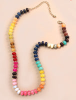 Natural Agate Stone Beaded Necklaces 8 Colors