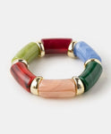 Resin Cylinder Block Bracelet Multi