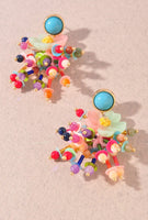 Floral Burst Beaded Earrings