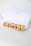 SCULPTURAL GOLD-TONE HOOP EARRING SET
