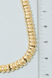 Gold Dipped Ripple Linked Statement Necklace