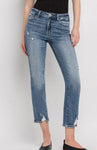 High Rise Slim Straight- Medium Wash