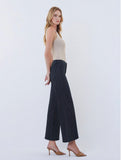 High Rise Patch Pocket Crop Striped Wide Jeans