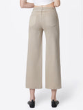 High Rise Taupe Crop Wide Leg Jeans