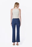 High Rise Patch Pocket Ankle Flare Jeans