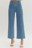 High Rise Center Seam Wide Leg Jeans