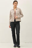 Soft Knit Denim Jacket – Stone