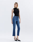 High Rise Raw Hem Kick Flare Jeans