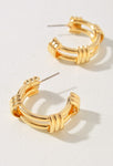 Gold Dipped Triple Bar Hoop Earrings