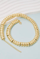 Gold Dipped Ripple Linked Statement Necklace