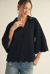 Mia Scalloped Top