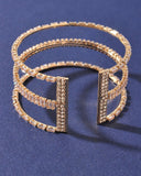 Wide Triple Crystal Cuff Bracelet