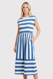 Nautical Knit Midi Dress