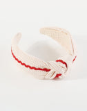 Waffle Ric Rac Top Knot Headband Pink/Red