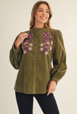 Sage Flowers Top