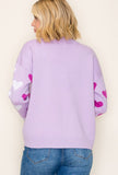 Lavender Hearts Sweater