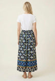 Border Print Maxi Skirt