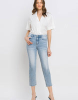 High Rise Straight Crop Jeans