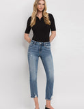 High Rise Slim Straight- Medium Wash