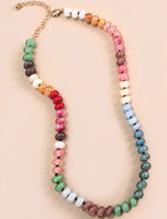 Natural Agate Stone Beaded Necklaces 8 Colors