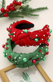 Christmas Pearl & Stone Beaded Headband