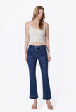 High Rise Patch Pocket Ankle Flare Jeans