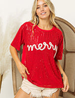 Merry Sequin Top