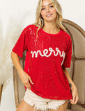 Merry Sequin Top