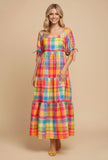 Happy Day Checkered Maxi Dress